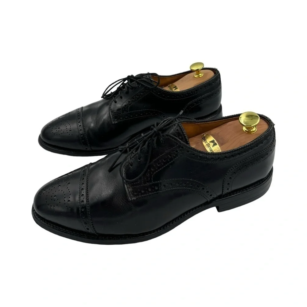 ALLEN EDMONDS Sanford Cap Toe Derby Oxford Dress Shoe Black 8.5D